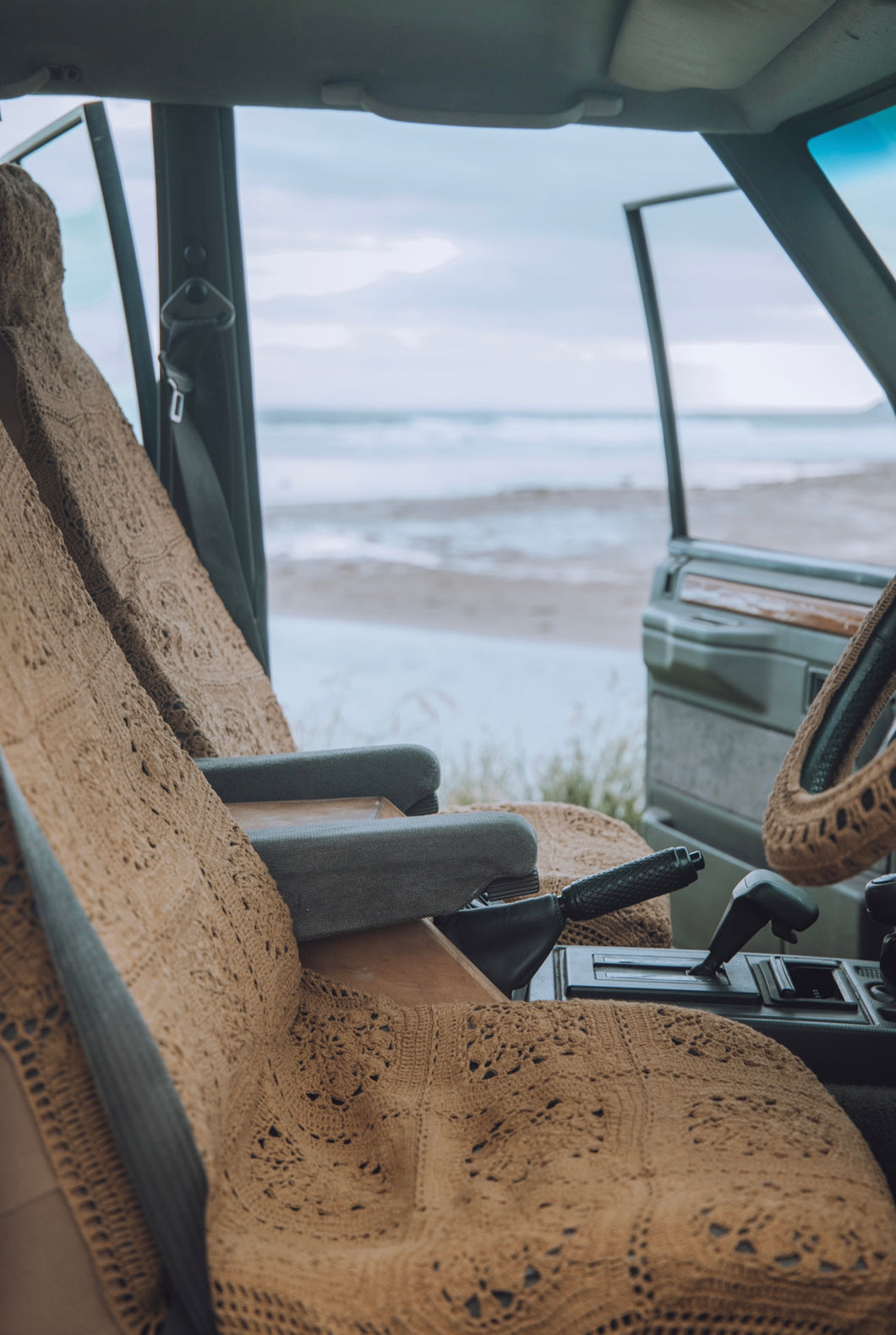 Crochet Seat Covers - Wild Mustard