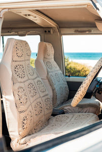 Crochet Seat Covers - Wishbone Beige